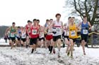 721 Toby Loveridge (Liverpool Pembroke) and 693 Thomas Traviss-Pollard (Holmfirth Harriers) soon after the start of the junior mens Northern Cross Country Championships.